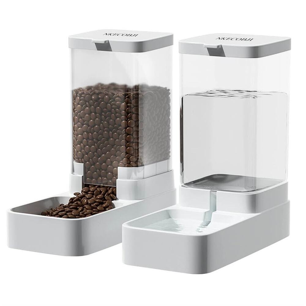 NEW IN BOX! NKECORJI Automatic Pet Food and Water Dispenser Set